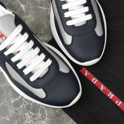 PRADA AMERICA'S CUP LEATHER NAVY SILVER