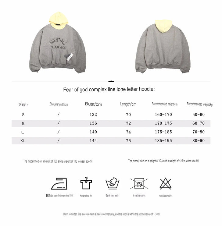Sweat à capuche Fear of God Essentials - Gris avec capuche jaune