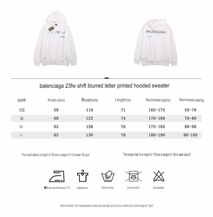 Balenciaga White Logo Hoodie