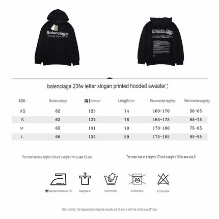 BALENCIAGA PARIS TEAM HOODIE BLACK