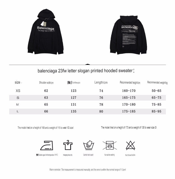 BALENCIAGA PARIS TEAM HOODIE BLACK