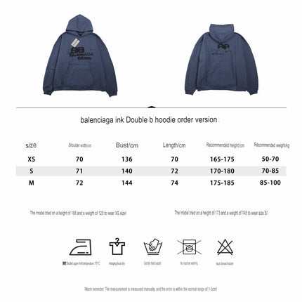 Balenciaga Paris Graffiti Hoodie - Blue