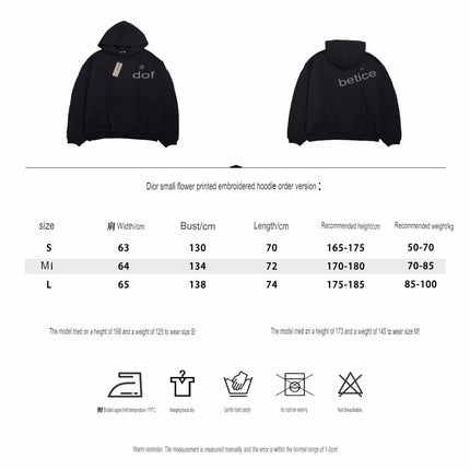 DIOR FLOWER LOGO HOODIE BLACK
