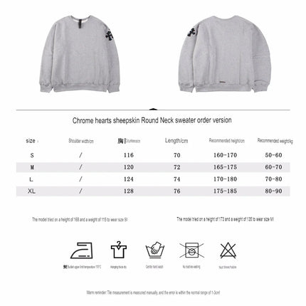 SWEAT-SHIRT CHROME HEARTS CROSS PATCH GRIS