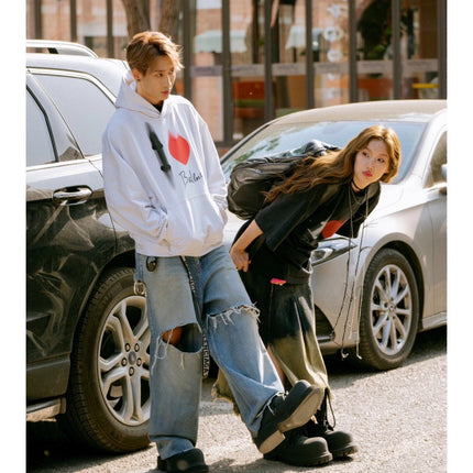Balenciaga White Hoodie with "I Love" Graphic