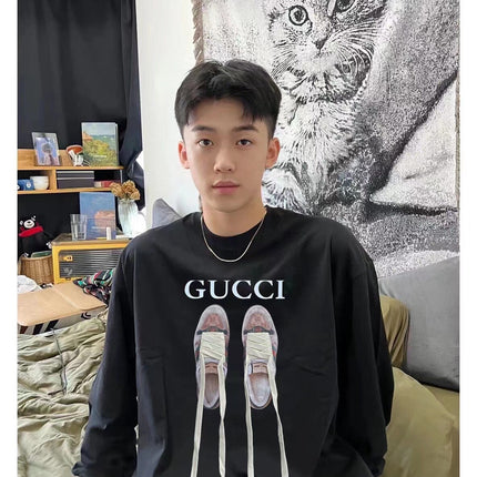 Gucci Black Sweatshirt with Ballet Slippers Print