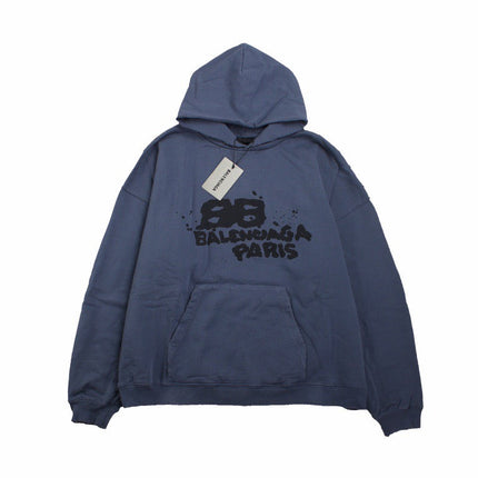 Balenciaga Paris Graffiti Hoodie - Blue