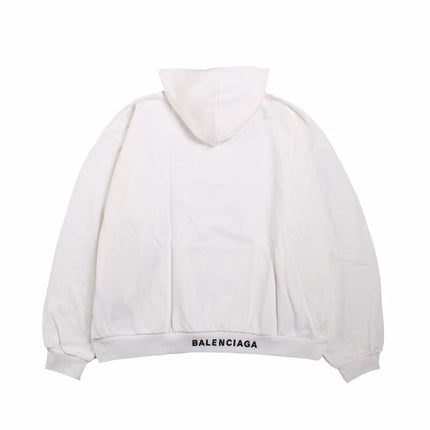 Balenciaga White Hoodie with "I Love" Graphic