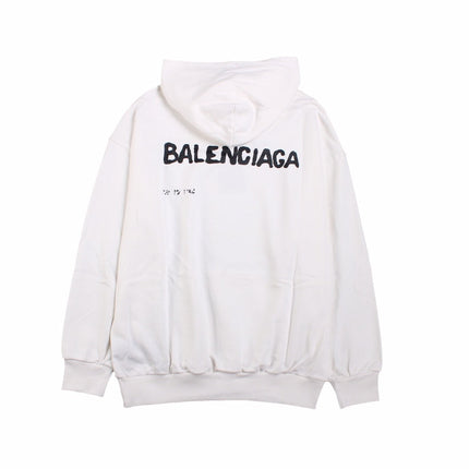 Balenciaga White Logo Hoodie
