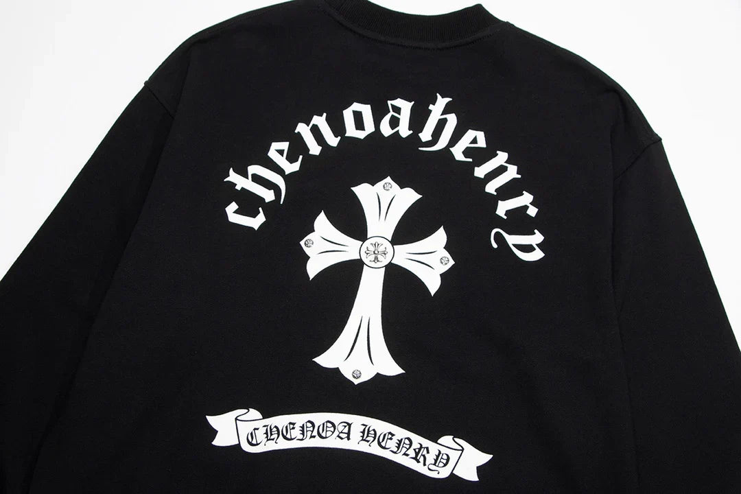 SWEAT-SHIRT NOIR CHROME HEARTS CROIX BLANCHE