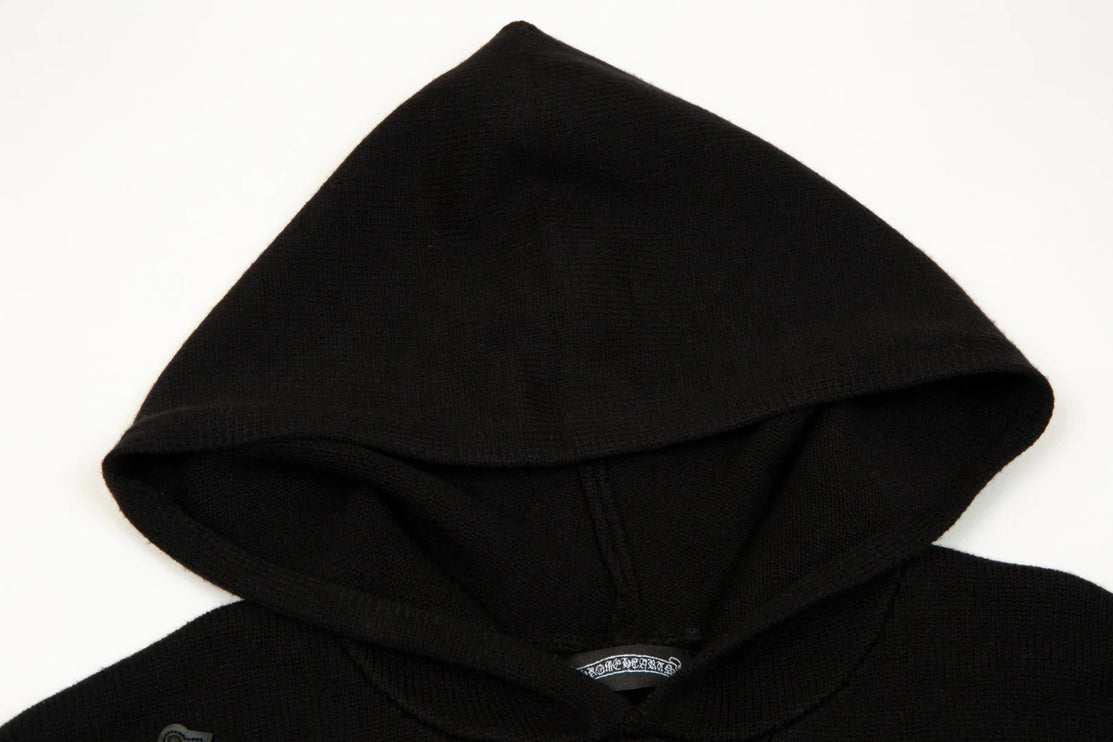 Sweat à capuche avec patch croix noire Chrome Hearts Noir