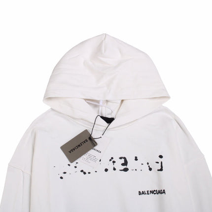 Balenciaga White Logo Hoodie