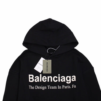 BALENCIAGA PARIS TEAM HOODIE BLACK