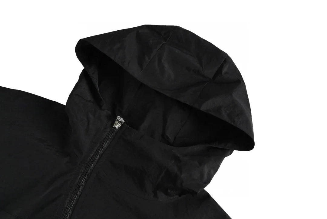 Sweat à capuche zippé asymétrique Chrome Hearts noir