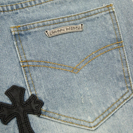 JEAN CHROME HEARTS CROSS PATCH BLEU VINTAGE