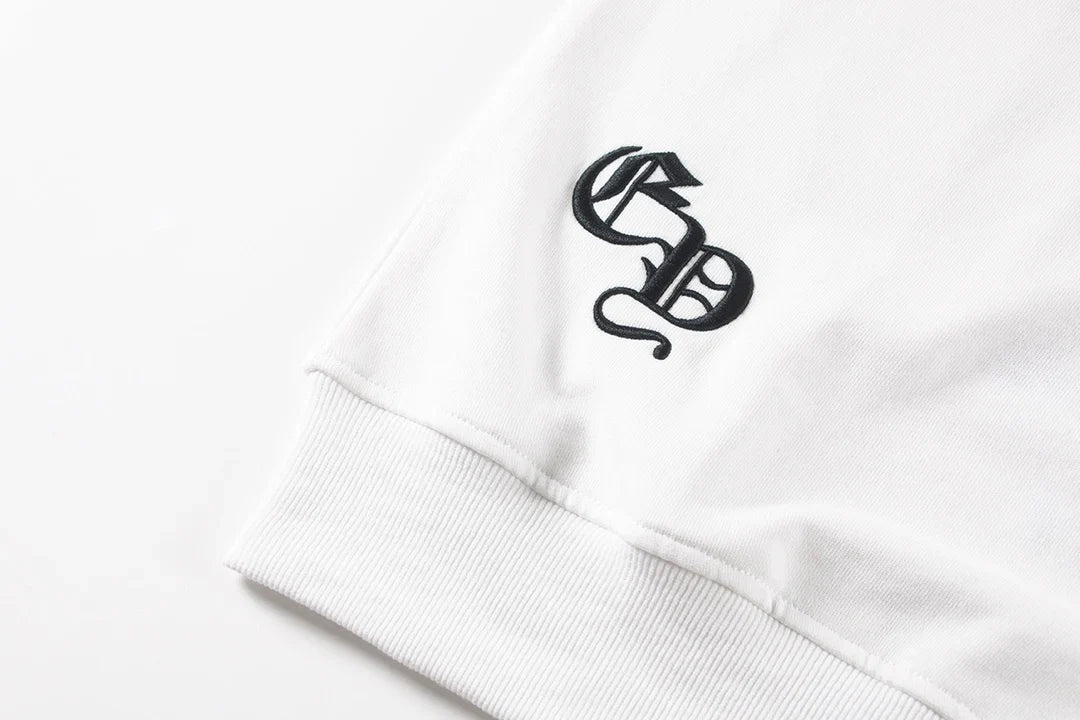 SWEAT-SHIRT BLANC AVEC PATCH CROIX CHROME HEARTS