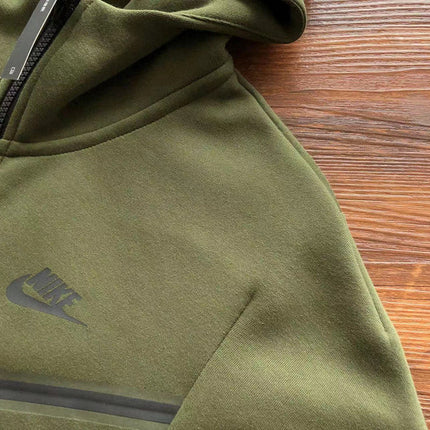 Sweat à capuche Nike Tech Fleece x Vert olive