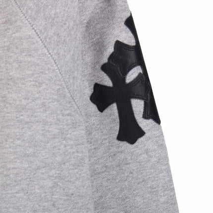SWEAT-SHIRT CHROME HEARTS CROSS PATCH GRIS