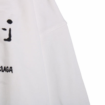 Balenciaga White Logo Hoodie