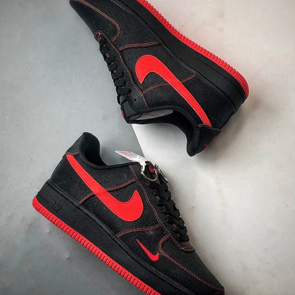 Nike Air Force 1 Black Red Swan Starry Sky