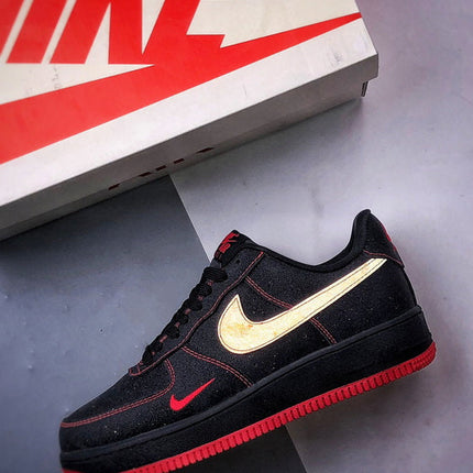 Nike Air Force 1 Black Red Swan Starry Sky