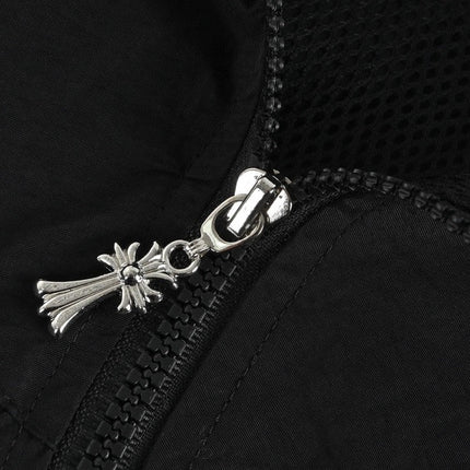 Sweat à capuche zippé asymétrique Chrome Hearts noir