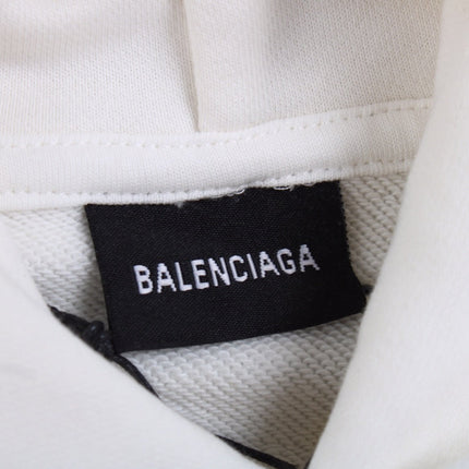 Balenciaga White Hoodie with "I Love" Graphic