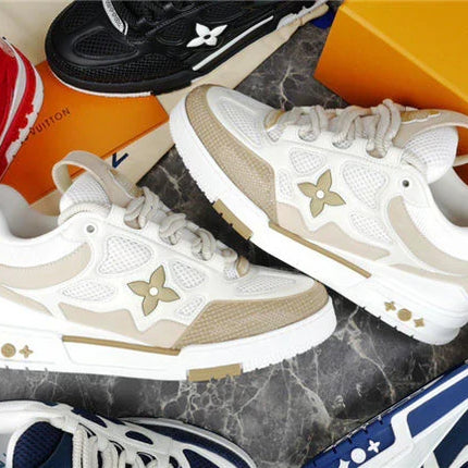 LOUIS VUITTON SKATE SNEAKER BEIGE BLANC