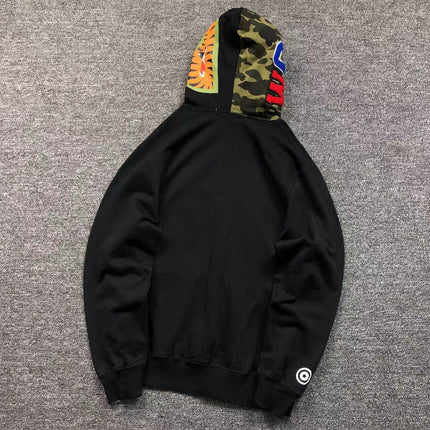 Sweat à capuche entièrement zippé BAPE Shark noir