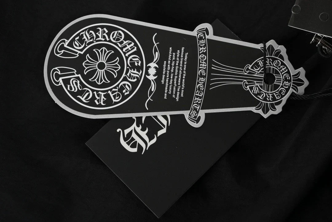 Sweat à capuche zippé asymétrique Chrome Hearts noir