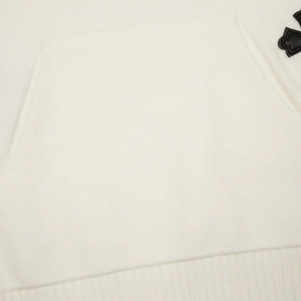 Sweat à capuche avec patch croix noire Chrome Hearts blanc