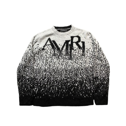 PULL AMIRI COL ROND DÉGRADÉ GRIS