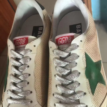 GOLDEN GOOSE Ball Star Sneakers In Leather And Mesh With Black Heel Tab