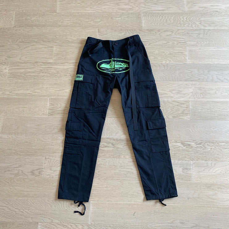PANTALON CARGO CORTEIZ ALCATRAZ NOIR/VERT