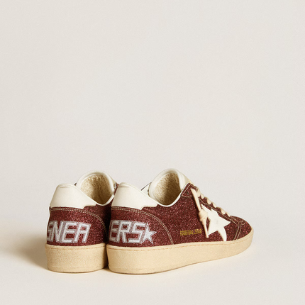 Golden Goose Ball Star – Burgundy Glitter with White Star