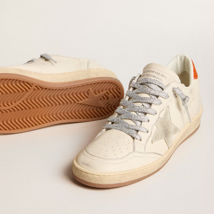 Golden Goose LTD Edition Sneaker – White/Silver with Orange Croc Heel