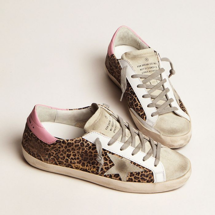 GOLDEN GOOSE Leopard-print Suede Super-star Sneakers