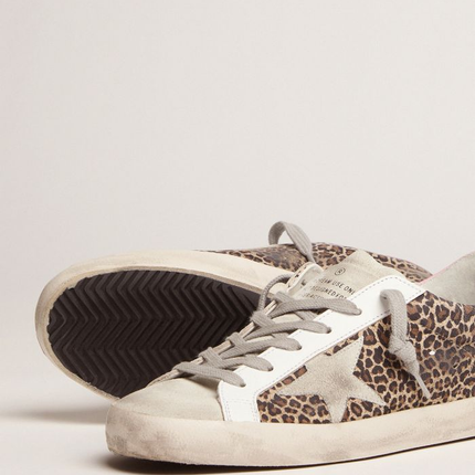 GOLDEN GOOSE Leopard-print Suede Super-star Sneakers