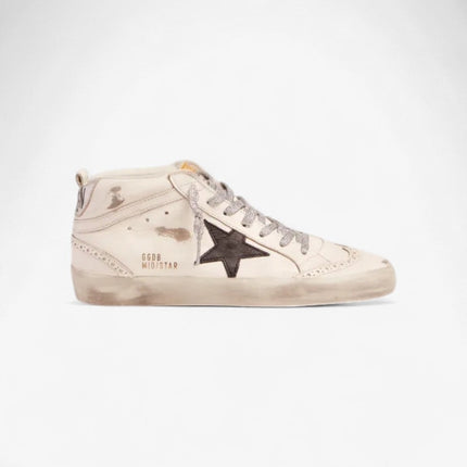GOLDEN GOOSE Mid-star Sneakers With Laminated Heel Tab And Glittery Laces