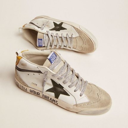 GOLDEN GOOSE Mid Star Ltd Sneakers With Leather And Suede Upper And Snake-print Leather Star