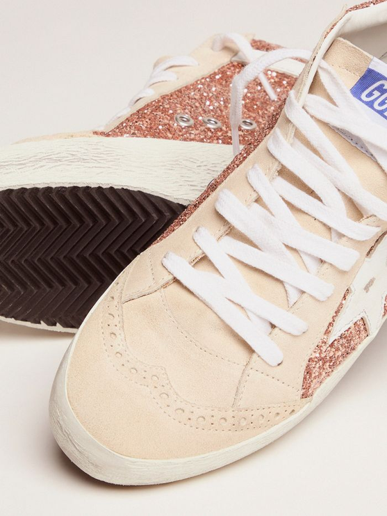 GOLDEN GOOSE Mid Star Sneakers With Pink-gold Glitter