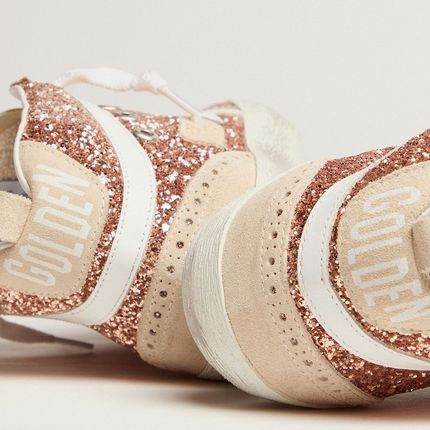 GOLDEN GOOSE Mid Star Sneakers With Pink-gold Glitter
