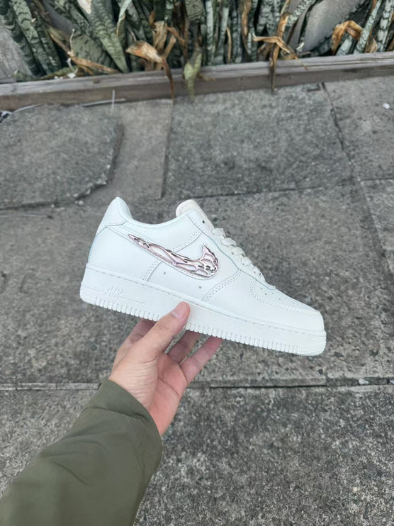 Nike Air Force 1 Low "Liquid Metal pink Swoosh"