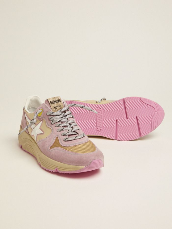 GOLDEN GOOSE Pastel Pink Running Sole Sneakers With White Star