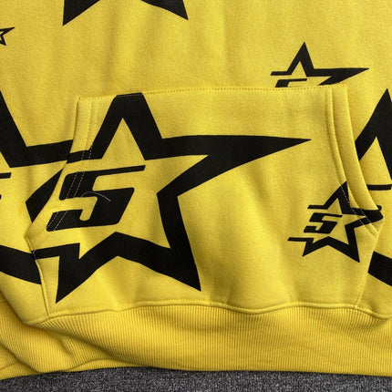 Sweat à capuche SP5DER 5 étoiles jaune