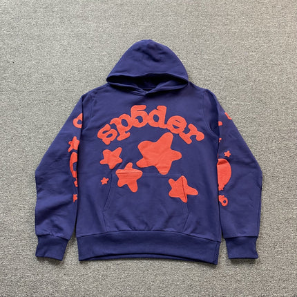 Sweat à capuche SP5DER BELUGA bleu marine