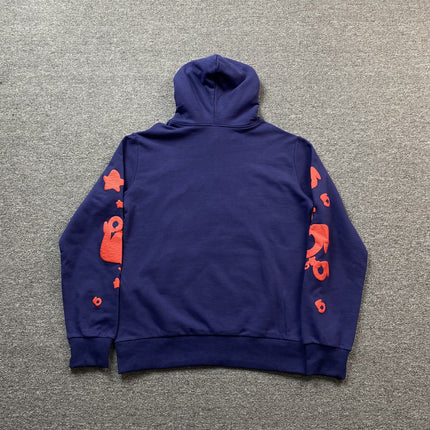 Sweat à capuche SP5DER BELUGA bleu marine