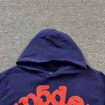 Sweat à capuche SP5DER BELUGA bleu marine