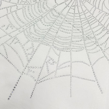 Sweat à capuche Web SP5DER OG strass blanc