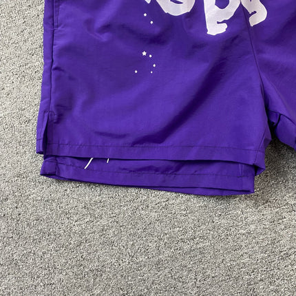 Short SP5DER OG WEB double couche violet